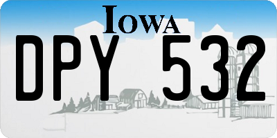 IA license plate DPY532