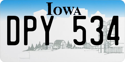 IA license plate DPY534