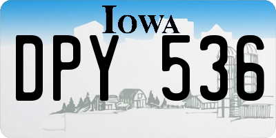 IA license plate DPY536