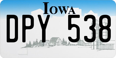 IA license plate DPY538