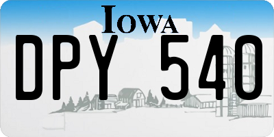 IA license plate DPY540