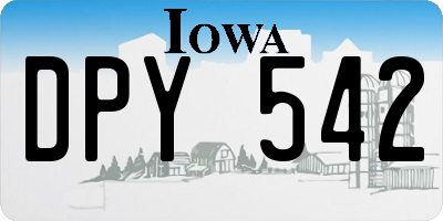 IA license plate DPY542