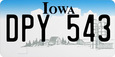IA license plate DPY543