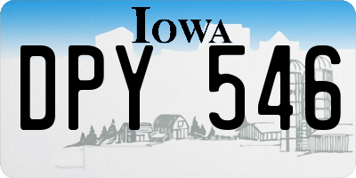 IA license plate DPY546