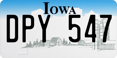 IA license plate DPY547