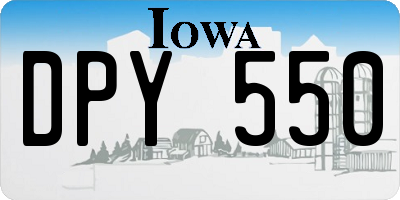 IA license plate DPY550
