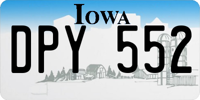 IA license plate DPY552