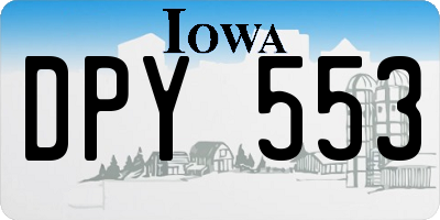 IA license plate DPY553