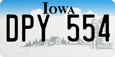 IA license plate DPY554