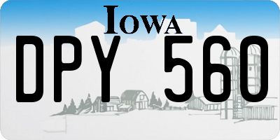 IA license plate DPY560