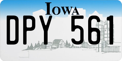 IA license plate DPY561