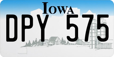 IA license plate DPY575