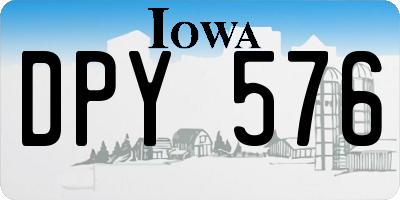 IA license plate DPY576