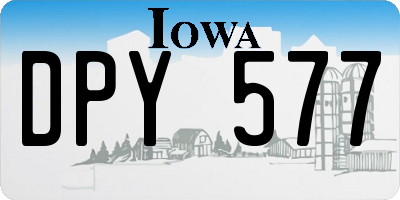 IA license plate DPY577