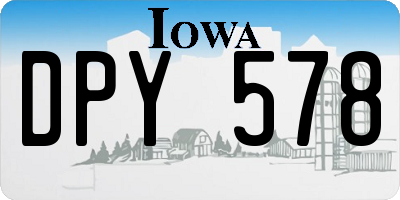 IA license plate DPY578