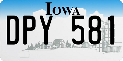 IA license plate DPY581