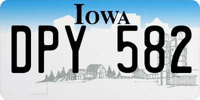 IA license plate DPY582