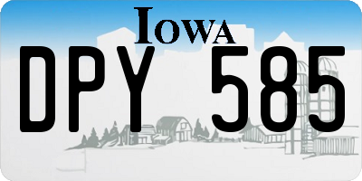 IA license plate DPY585
