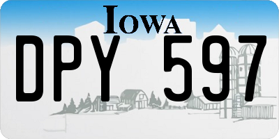 IA license plate DPY597