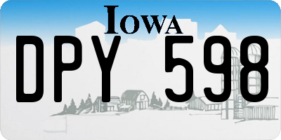 IA license plate DPY598