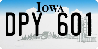 IA license plate DPY601