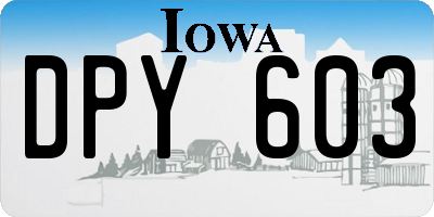 IA license plate DPY603