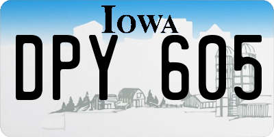 IA license plate DPY605