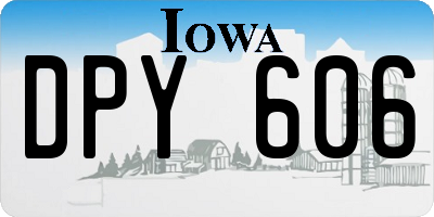 IA license plate DPY606