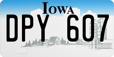 IA license plate DPY607