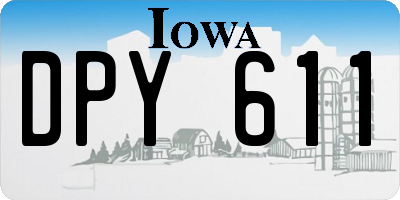 IA license plate DPY611