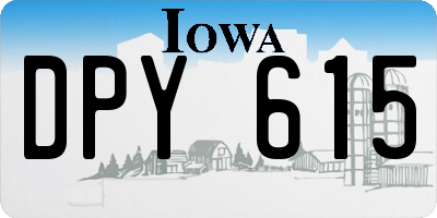 IA license plate DPY615