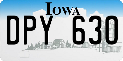 IA license plate DPY630