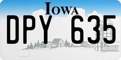 IA license plate DPY635