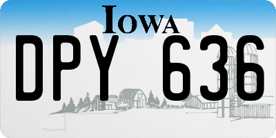 IA license plate DPY636