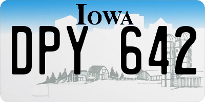 IA license plate DPY642