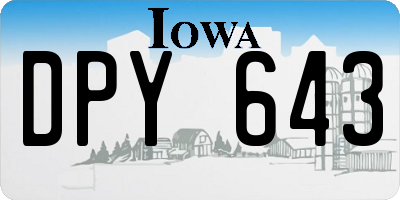 IA license plate DPY643