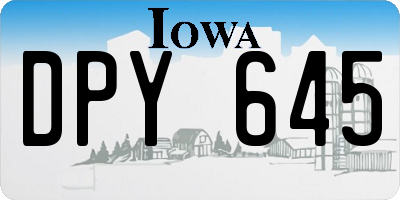 IA license plate DPY645
