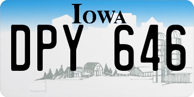 IA license plate DPY646
