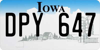 IA license plate DPY647
