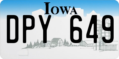 IA license plate DPY649