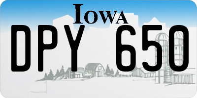 IA license plate DPY650