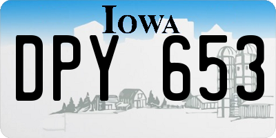 IA license plate DPY653
