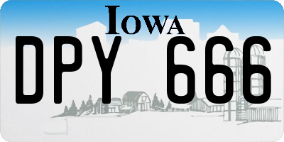 IA license plate DPY666