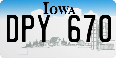 IA license plate DPY670