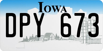 IA license plate DPY673