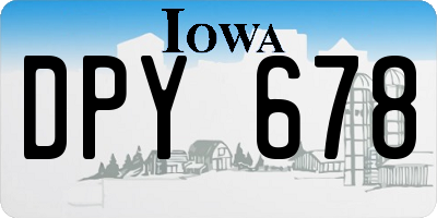 IA license plate DPY678