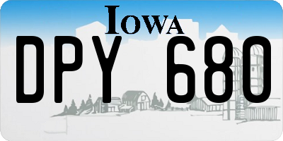 IA license plate DPY680