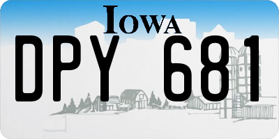IA license plate DPY681