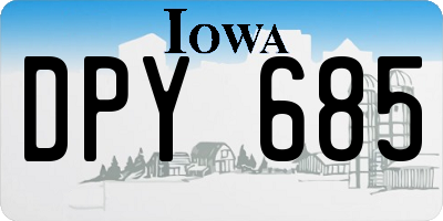 IA license plate DPY685