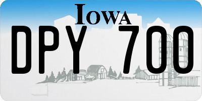 IA license plate DPY700